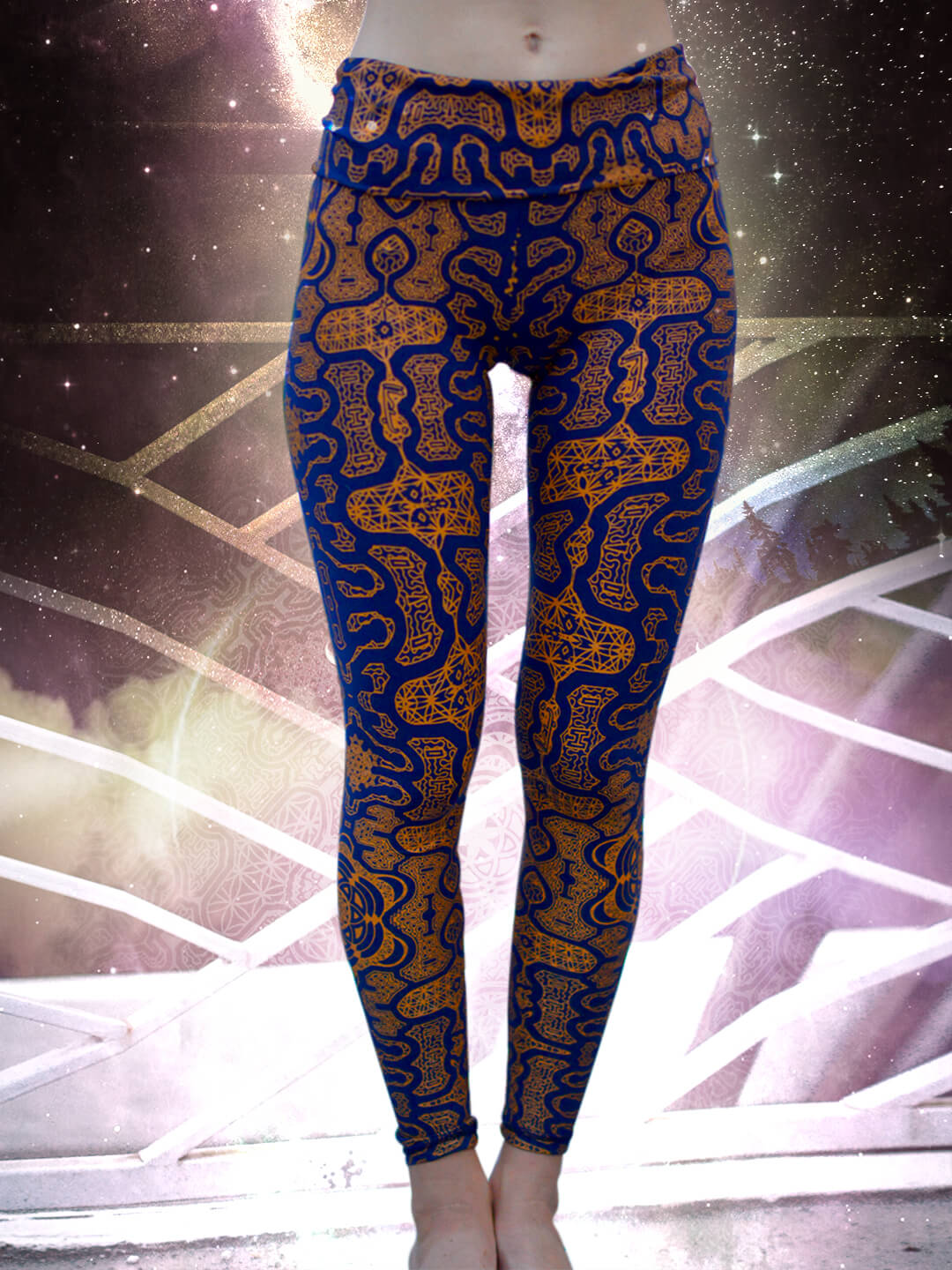 Shamanic Codes - Women's Sacred Geometry Yoga Leggings – Crystal-Infused & Eco-Friendly