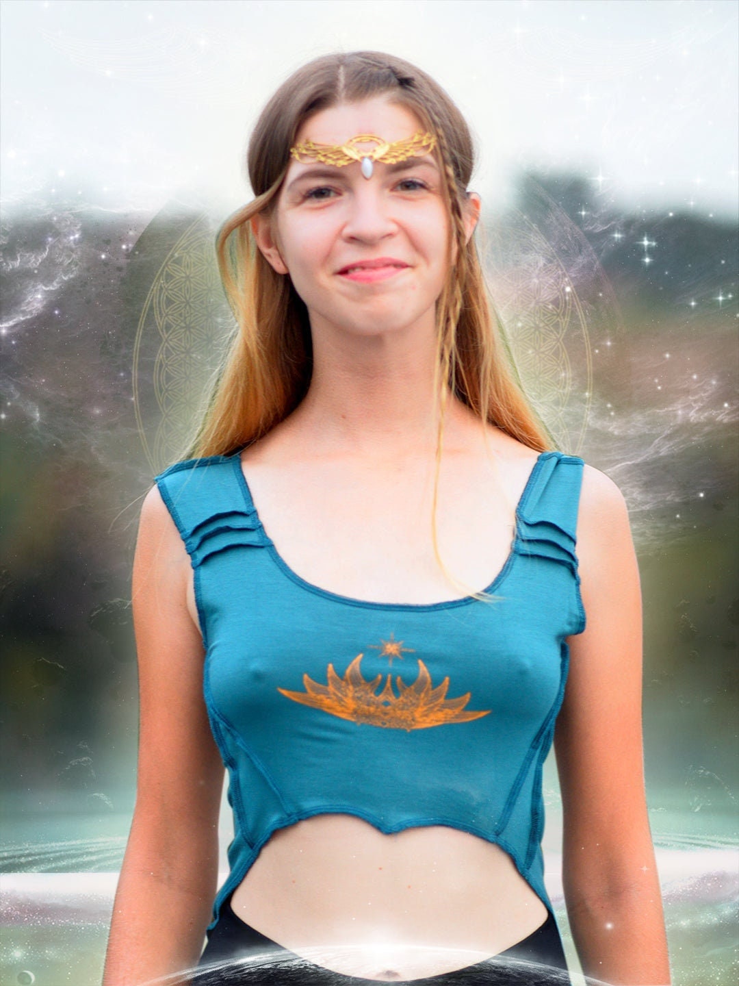 Magdalene Tank Top – Eco-Friendly Sacred Geometry Festival Wear