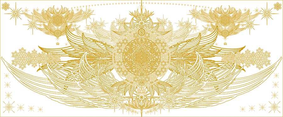 Crystal Infused Sacred Cloth – Galactic Flag Shawl