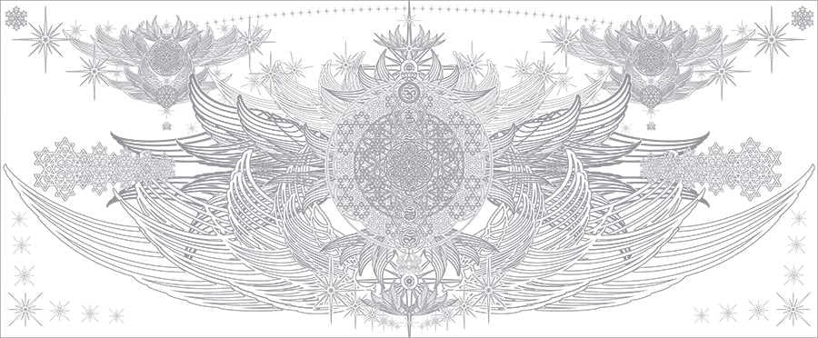 Crystal Infused Sacred Cloth – Galactic Flag Shawl