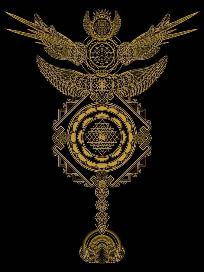Men's Cuff T-Shirt – Sacred Geometry & Crystal-Infused Energy