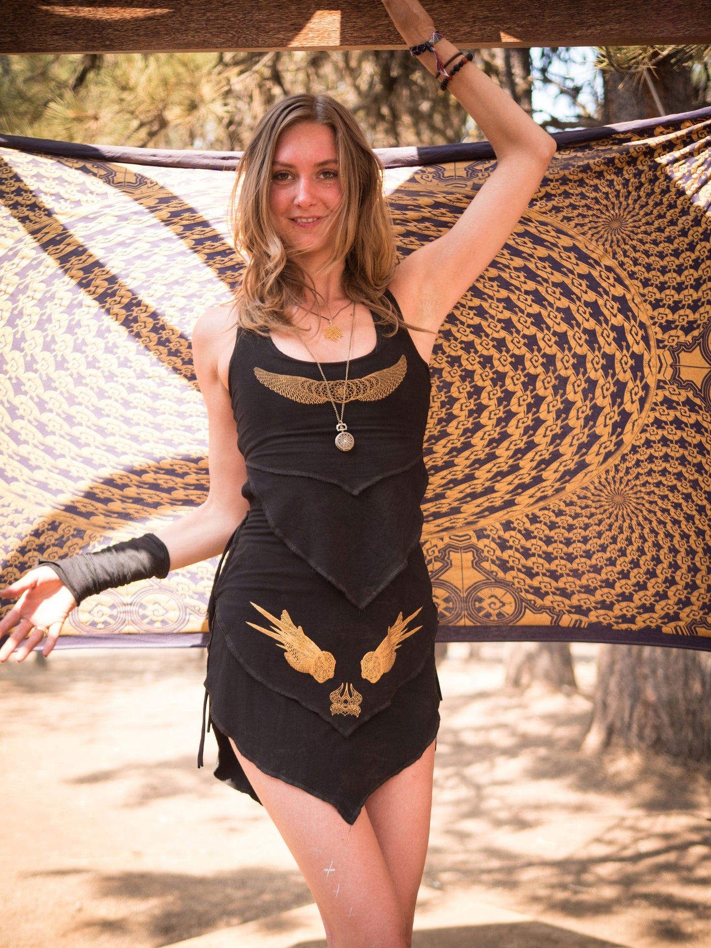 Goddess Dress – Crystal Infused Sacred Geometry Festival Clothing