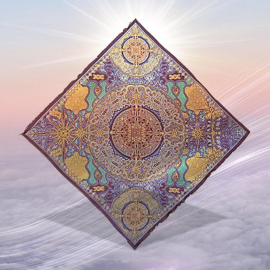 Crystal-Infused Maji Cloth – Sacred Altar Cloth & Wall Art