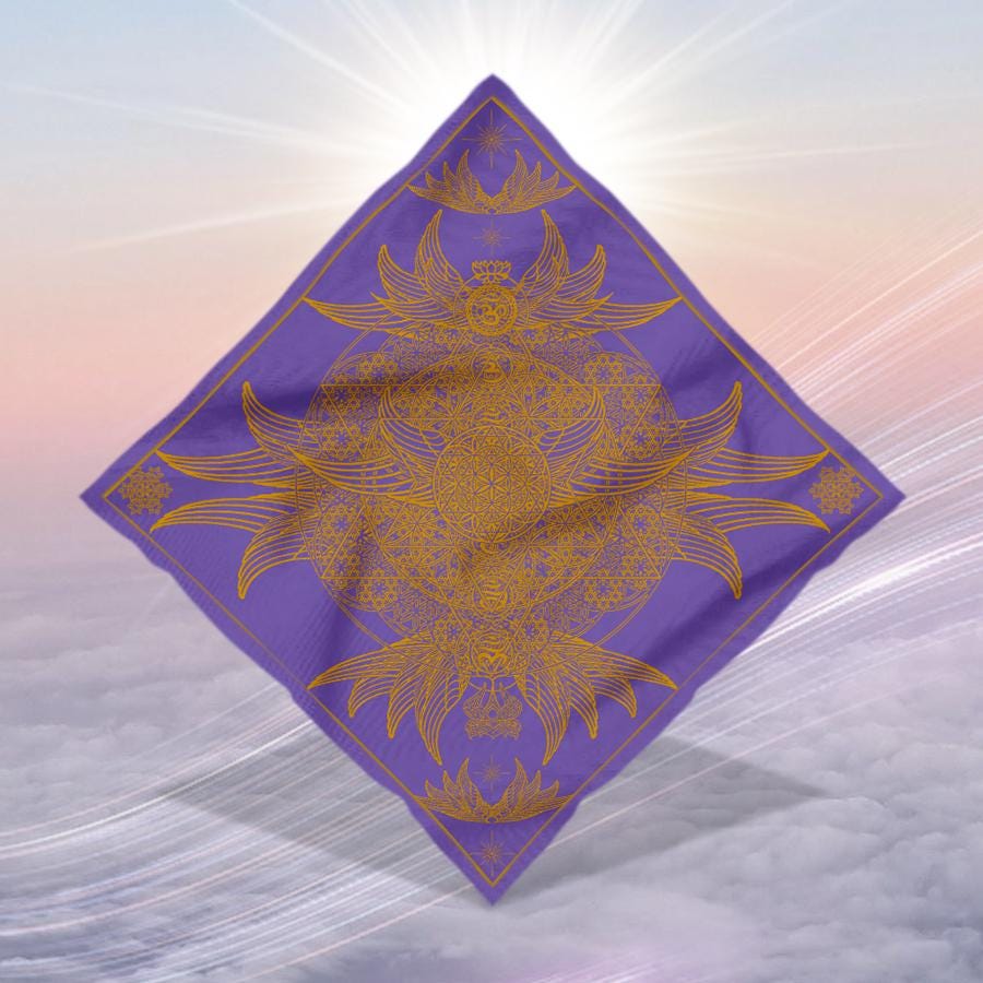 Galactic Flag Crystal Infused Bandana – Sacred Geometry Design