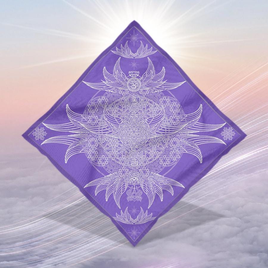 Galactic Flag Crystal Infused Bandana – Sacred Geometry Design