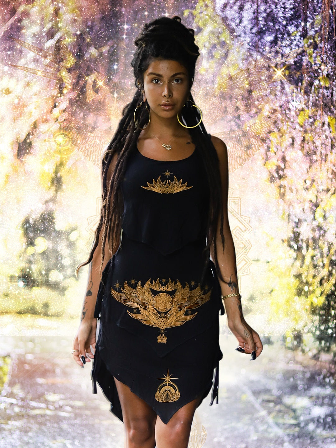 Goddess Dress – Crystal Infused Sacred Geometry Festival Clothing