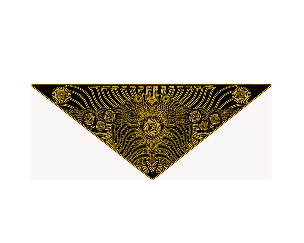 Ohm Sun Triangle Sacred Geometry Bandana – Crystal-Infused